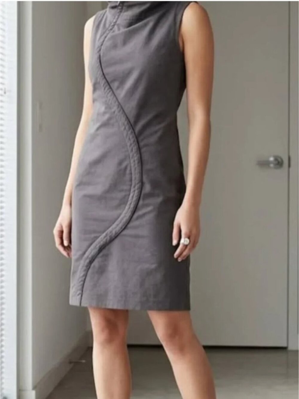 MARNI Italy Screen Used Star Trek Wardrobe Asymmetric Funnel Dress IT38 US 2